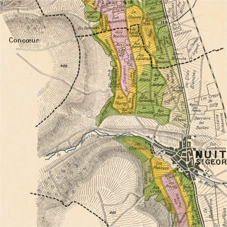 La Côte de Beaune wine map. [6]