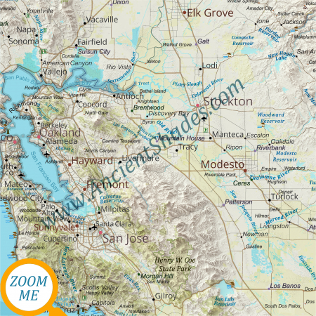 California Warm Relief Map – Physical Mountain Range Poster [3]