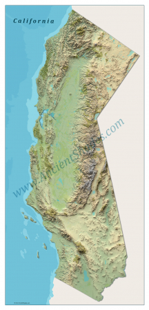 California Minimalist Warm Map – Decorative Relief Poster [1]