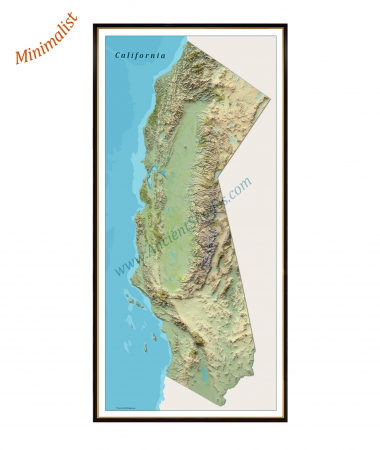 Country maps - California Minimalist Warm Map – Decorative Relief Poster