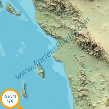 California Minimalist Warm Map – Decorative Relief Poster [5]
