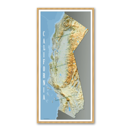 Country maps - California Minimalist Map – Decorative Relief Poster