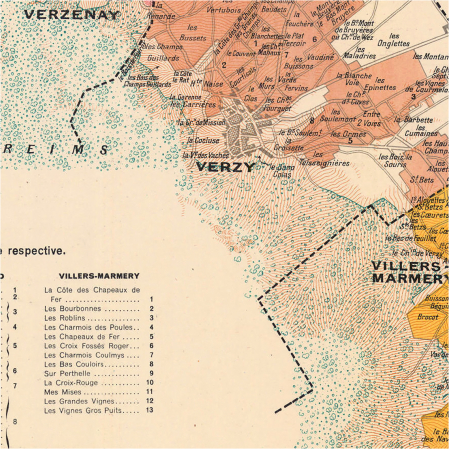 Montagne de Reims wine map. [3]