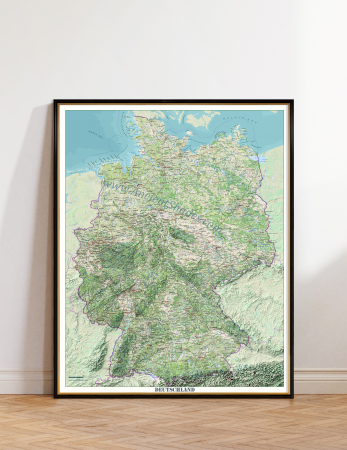 Country maps - Minimalist relief map of Germany