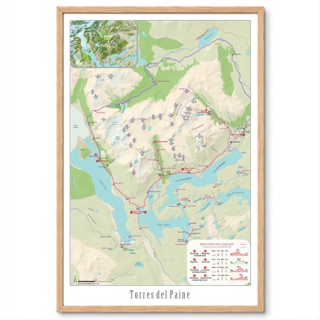 Geo areas - Torres del Paine W trekking Map