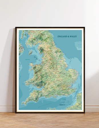 Country maps - Relief map of England & Wales