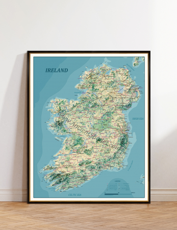 Country maps - Relief map of Ireland