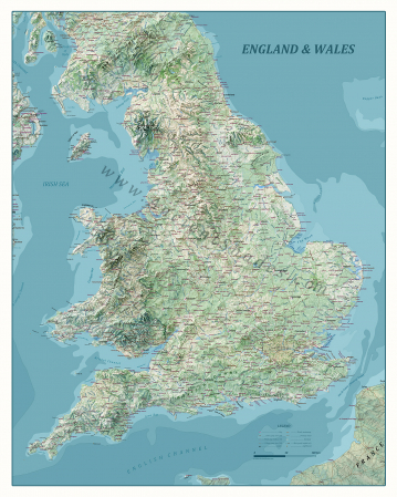 England Decorative Relief Map – Large Wall Poster for Travel Lovers [1]