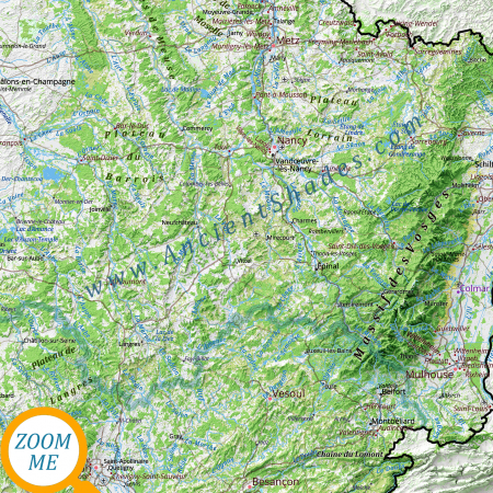 Colorful France Physical Map – Decorative Topographical Poster [3]