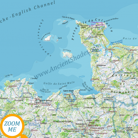 Colorful France Physical Map – Decorative Topographical Poster [4]