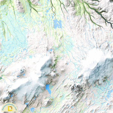 Minimalist relief map of Iceland [3]