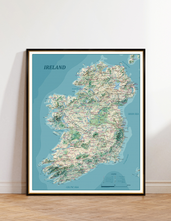 Country maps - Relief map of Ireland