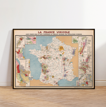 Wine maps - France vintage wine map