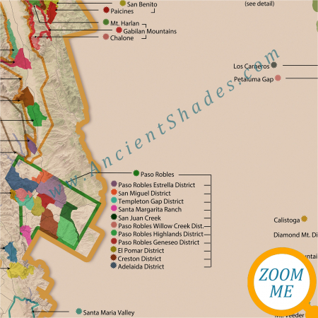 California Wine Region Map – Vineyards & Terroirs Poster [5]
