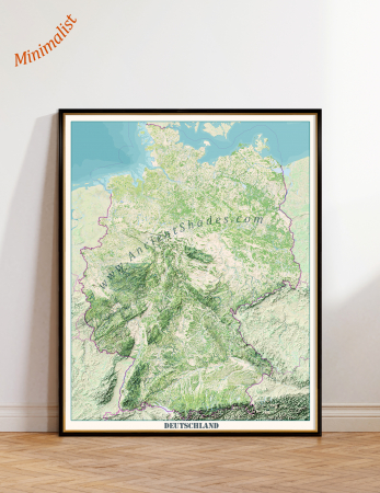 Country maps - Minimalist relief map of Germany
