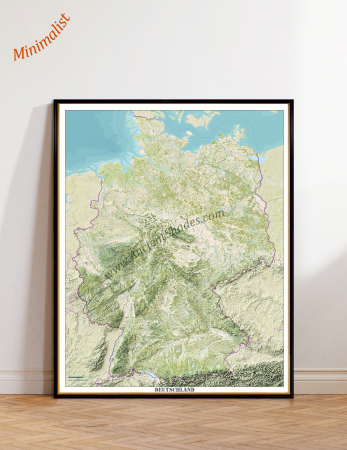 Country maps - Minimalist relief map of Germany