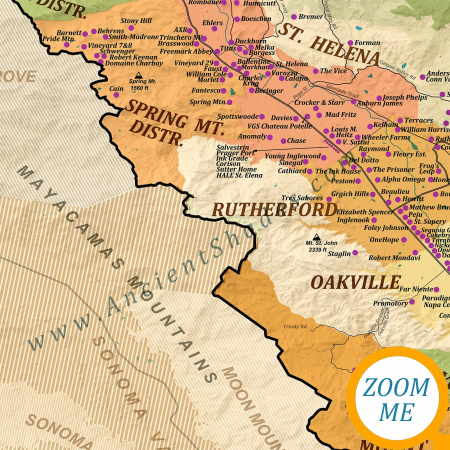 Wine map of Napa Valley [3]