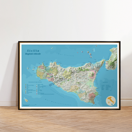 Wine maps - Wine map of Sicily