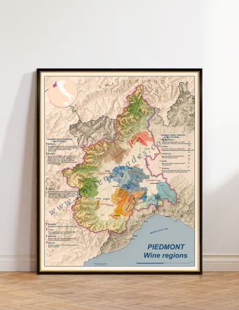 Wine maps - Wine map of Piedmont