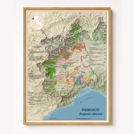 Wine maps - Wine map of Piedmont