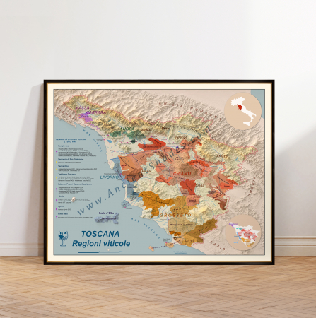Wine maps - Wine map of Tuscany
