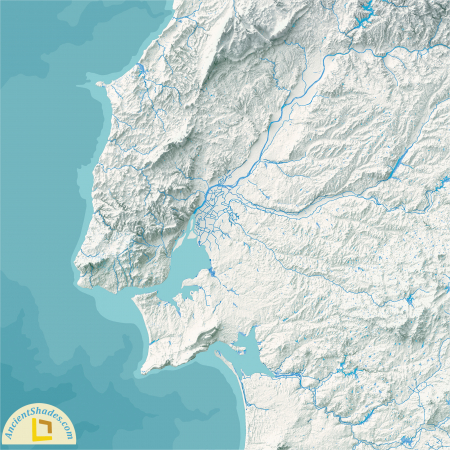 Minimalist relief map of Portugal [3]