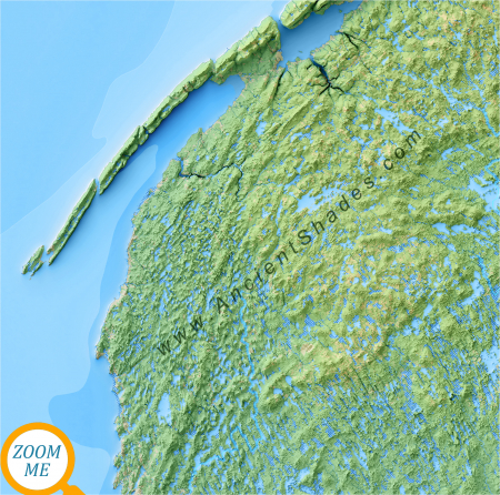 Minimalist physical map of Nova Scotia and Prince Edward Island  [4]