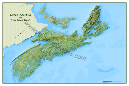 Minimalist physical map of Nova Scotia and Prince Edward Island  [1]
