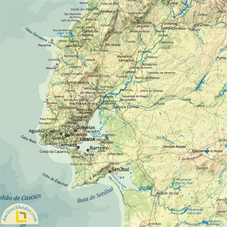 Physical map of Portugal [3]