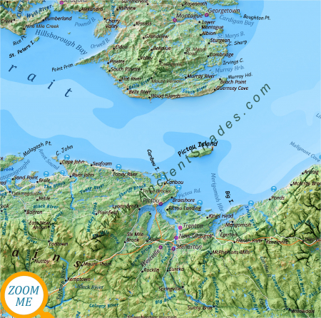 Physical map of Nova Scotia and Prince Edward Island. [3]