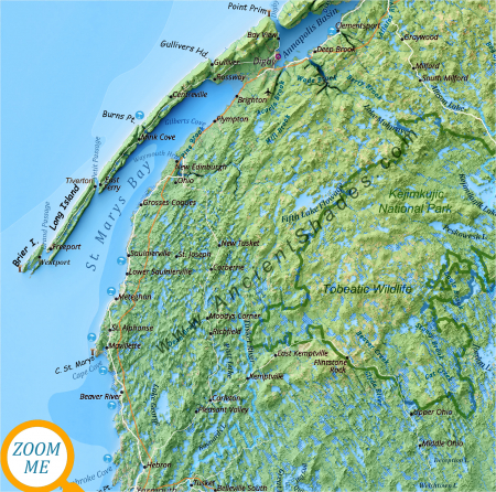 Physical map of Nova Scotia and Prince Edward Island. [4]