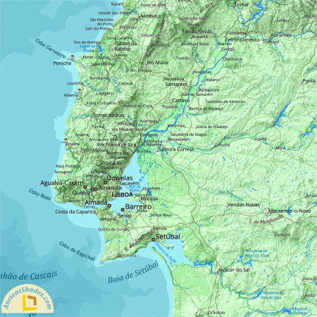 Physical map of Portugal [3]
