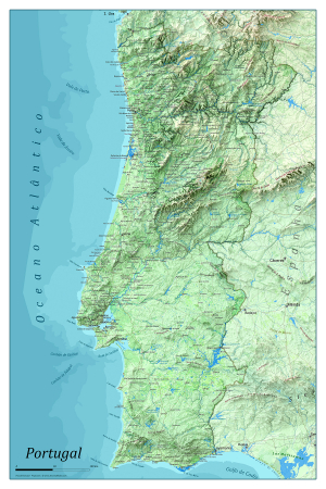 Physical map of Portugal [1]