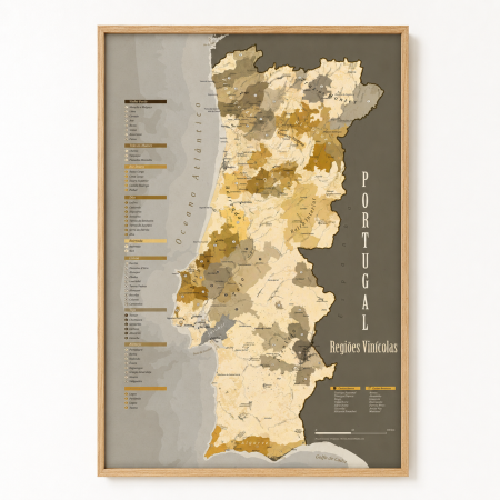 Wine maps - Wine map of Portugal, vintage style