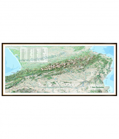 Geo areas - Perspective Relief Map of the Pyrenees