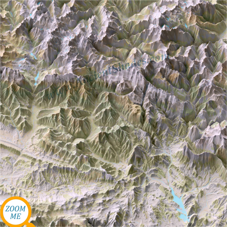 Pyrenees Topographical Map, Perspective View [3]