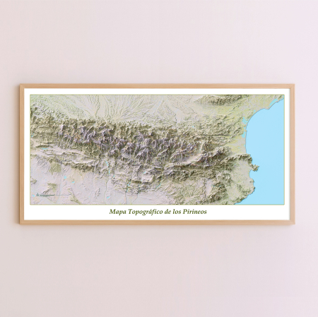 Geo areas - Pyrenees Topographical Map, Perspective View