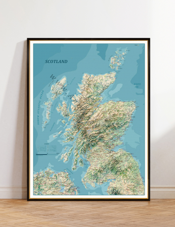 Country maps - Scotland physical map