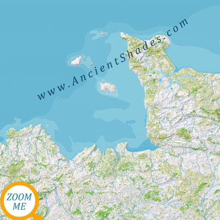 Minimalist France Physical Map – Decorative Mountain Range Poster [4]