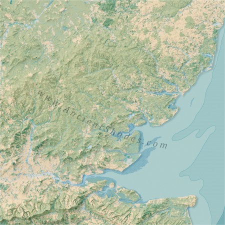Minimalist Shaded Relief Map of England & Wales – Elevation Wall Poster [3]