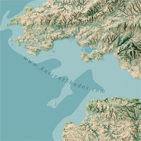 Minimalist Shaded Relief Map of England & Wales – Elevation Wall Poster [2]