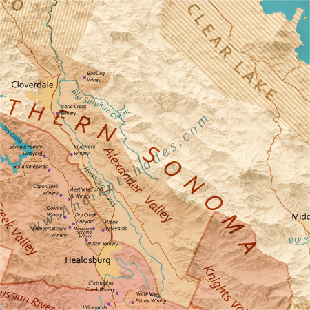 Wine map of Sonoma [3]