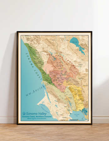 Wine maps - Wine map of Sonoma