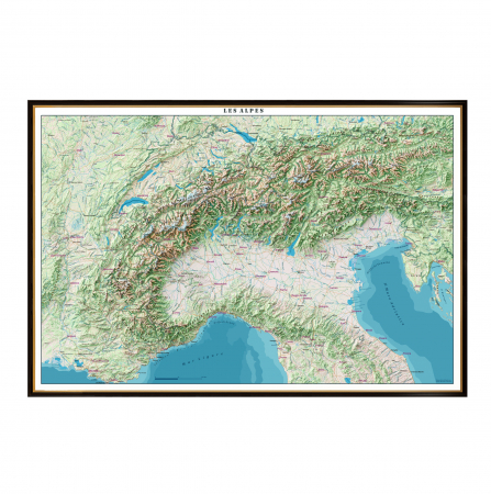Geo areas - Vivid Alps Physical Map – Mountain Range Wall Decor
