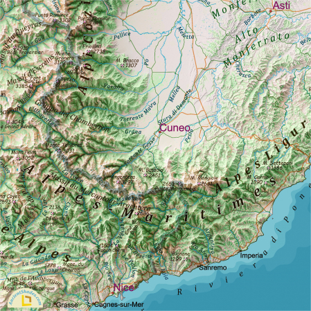 Vivid Alps Physical Map – Mountain Range Wall Decor [2]