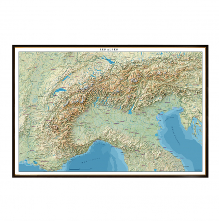 Geo areas - Classic Alps Physical Map – Mountain Range Wall Art