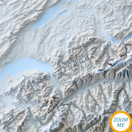 Frozen Alps Topographical Map – Mountain Range Wall Art [3]