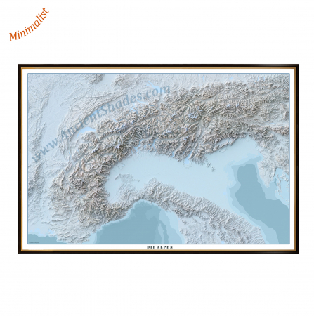 Geo areas - Frozen Alps Topographical Map – Mountain Range Wall Art
