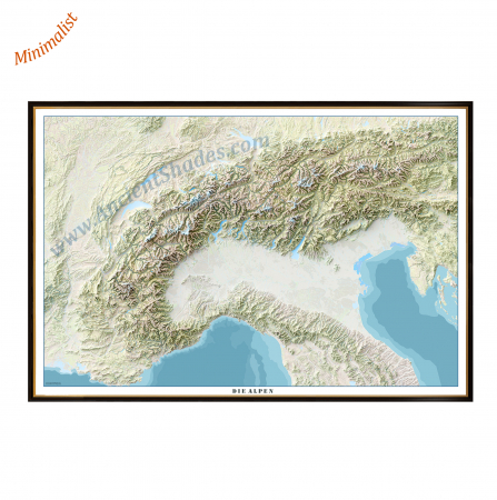 Geo areas - Minimalist Alps Topographical Map – Mountain Range Wall Poster