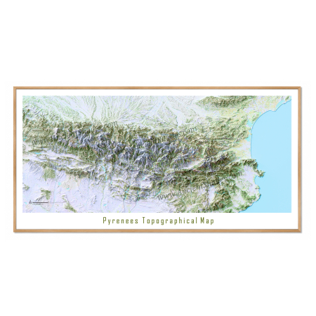 Geo areas - Pyrenees Topographical Map, Perspective View